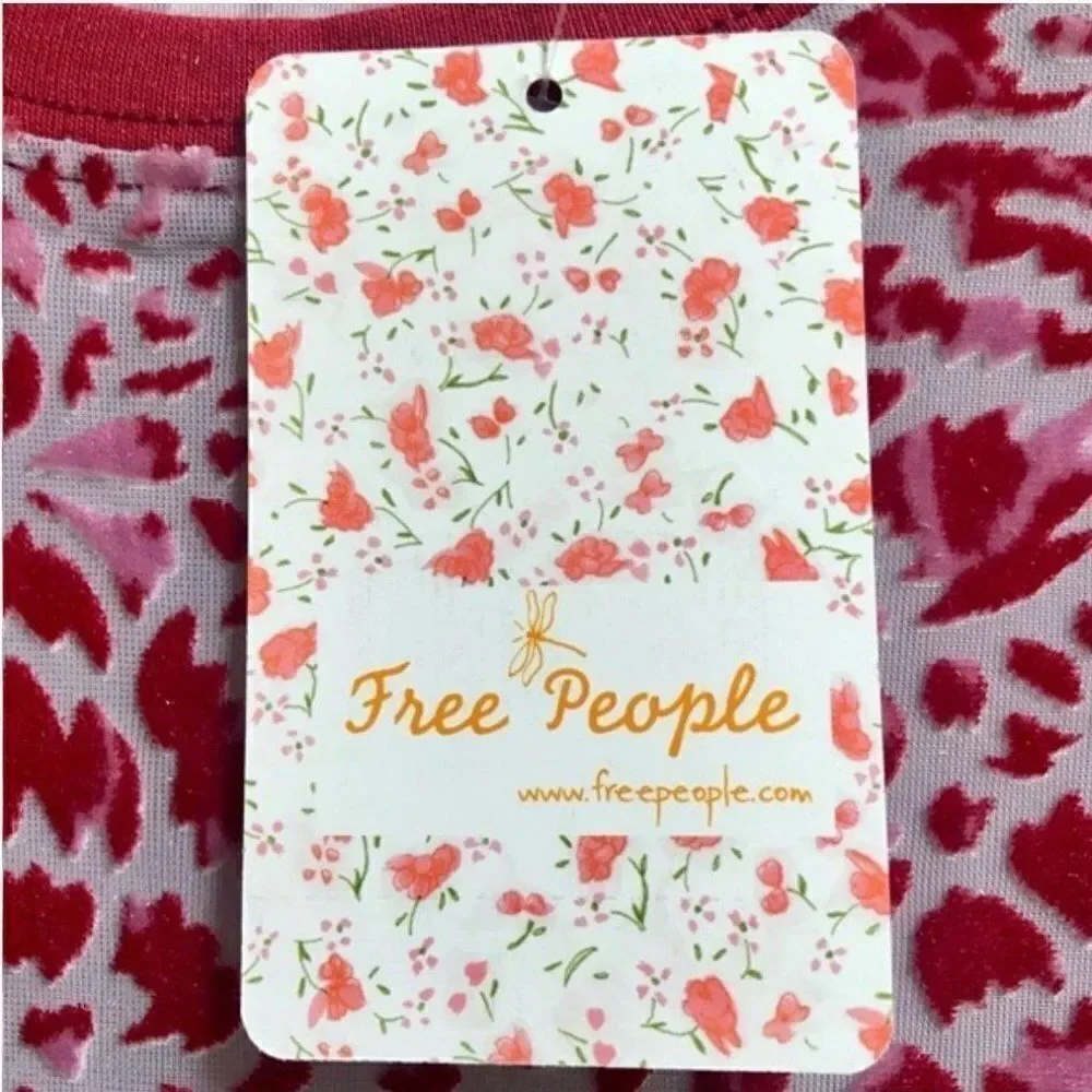 Free People We The Free Teddy T-Shirt S Red